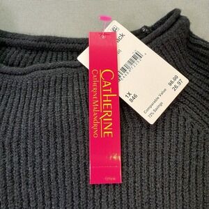 NWT Catherine Malandrino Women's Black Sweater‎ Long Sleeve Sz 1X